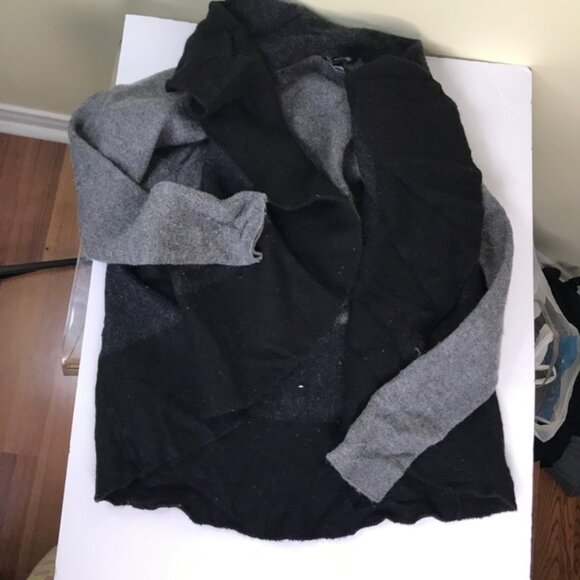 EILEEN FISHER Oval Open Circle ColorBlock Cardigan Sweater Wool Knit Jacket S - Picture 10 of 11